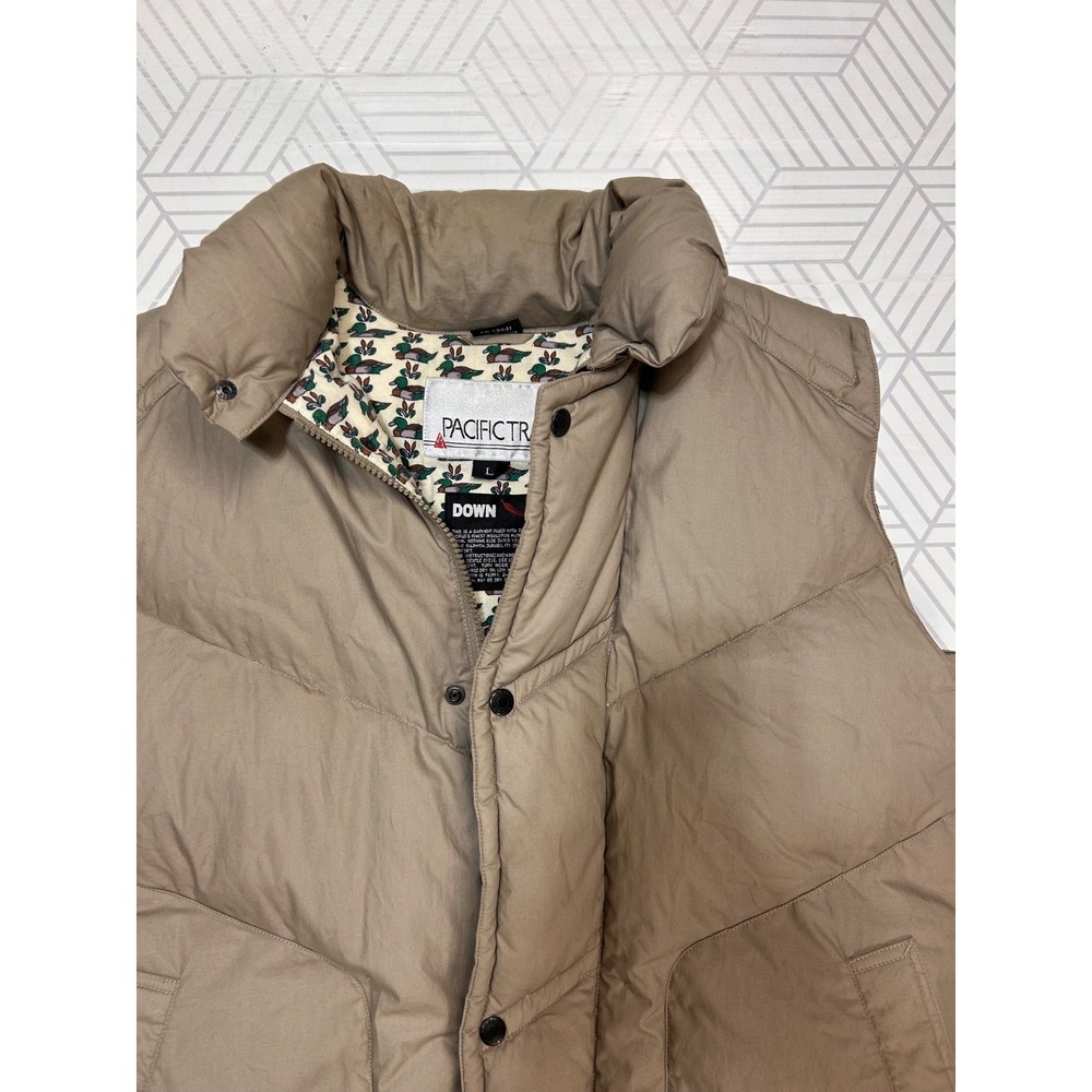 Vintage 90's Pacific Trail Puffer Vest Jacket Men's size L Full Zip Duck Down a5 - Picture 4 of 11